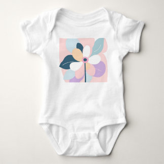 Moderne Abstracte Retro Pastel Bloem Romper