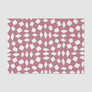 Moderne Abstracte Retro Roos Gold Checker Pattern Tissuepapier