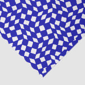 Moderne Abstracte Retro Royal Blue Checker Pattern Tissuepapier (Detail)