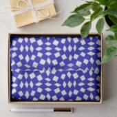 Moderne Abstracte Retro Royal Blue Checker Pattern Tissuepapier (Geschenk)