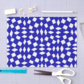 Moderne Abstracte Retro Royal Blue Checker Pattern Tissuepapier (Craft)