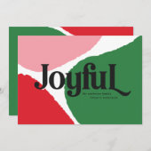 Moderne abstracte rode afbeelding, roze + groene v aankondiging (Voorkant / Achterkant)