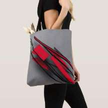 Moderne Abstracte Rode en Zwarte Geometrische Tote