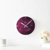 Moderne Abstracte rode pruimenkleur Ronde Klok (Huis)