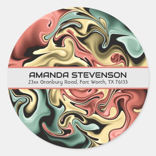 Moderne Abstracte ronde envelopzegels Ronde Sticker (Voorkant)