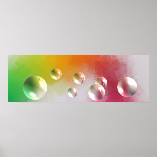 Moderne Abstracte roodgeel blauw Poster (Voorkant)