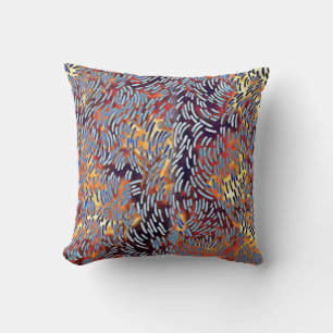 Moderne Abstracte roodgeel zwart Kussen