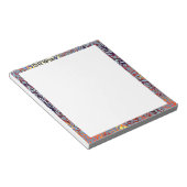 Moderne Abstracte roodgeel zwart Notitieblok (Schuin)