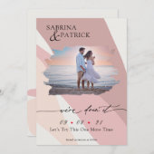 Moderne Abstracte Roos Blush foto Save The Date (Voorkant / Achterkant)