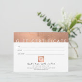 Moderne Abstracte RoseGold Wellness Cadeaubon (Staand voorkant)