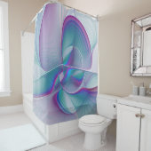 Moderne Abstracte roze blauwe turquoise Fractal Ar Douchegordijn (In situ)