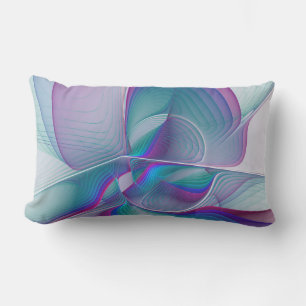 Moderne Abstracte roze blauwe turquoise Fractal Ar Kussen