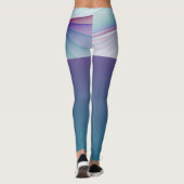 Moderne Abstracte roze blauwe turquoise Fractal Ar Leggings (Achterkant)
