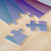 Moderne Abstracte roze blauwe turquoise Fractal Ar Legpuzzel (Zijkant)