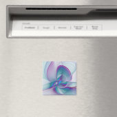 Moderne Abstracte roze blauwe turquoise Fractal Ar Magneet (Insitu (Vaatwasser))
