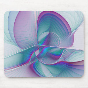 Moderne Abstracte roze blauwe turquoise Fractal Ar Muismat
