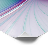 Moderne Abstracte roze blauwe turquoise Fractal Ar Perfect Poster (Hoek)