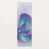 Moderne Abstracte roze blauwe turquoise Fractal Ar Yogamat (Achterkant)