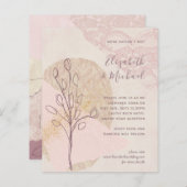 Moderne Abstracte Roze Blush Gouden Budget Bruilof (Voorkant / Achterkant)