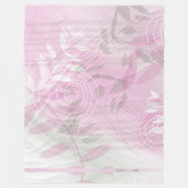 Moderne Abstracte Roze Botanische Blad Fleece Deken (Voorkant)