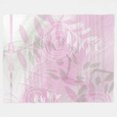 Moderne Abstracte Roze Botanische Blad Fleece Deken (Voorkant (Horizontaal))