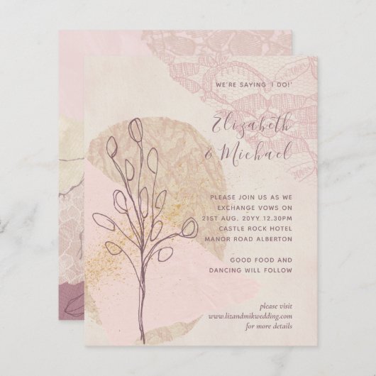 Moderne Abstracte roze brutale goudprijsbinding (Voorkant / Achterkant)