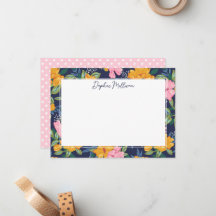 Moderne Abstracte Roze & Gele Bloemmotief Naam