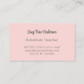 Moderne Abstracte roze grijs en groen Visitekaartje (Achterkant)