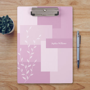Moderne Abstracte Roze Mauve Witte Blad Klembord