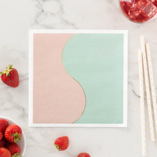 Moderne Abstracte Roze Mint Collectie Servet