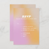 Moderne Abstracte roze Oranje gradiënt bruiloft RSVP Kaartje (Voorkant / Achterkant)