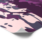 Moderne Abstracte Roze Paarse Vector Verf Splatter Poster (Hoek)