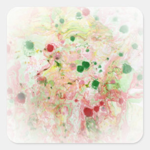 Moderne Abstracte roze rode gele Sjabloon Vierkante Sticker