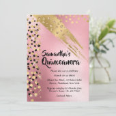 Moderne abstracte safari glitter gouden roze parti kaart (Staand voorkant)