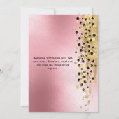 Moderne abstracte safari glitter gouden roze parti kaart (Achterkant)