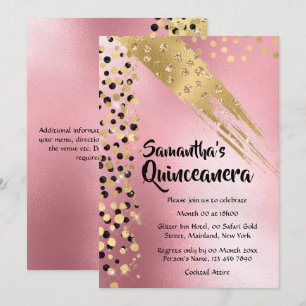 Moderne abstracte safari glitter gouden roze parti kaart