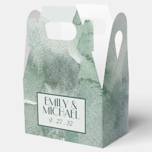 Moderne Abstracte Sage Green Moss WatercoloFavor B Bedankdoosjes (Geopend)