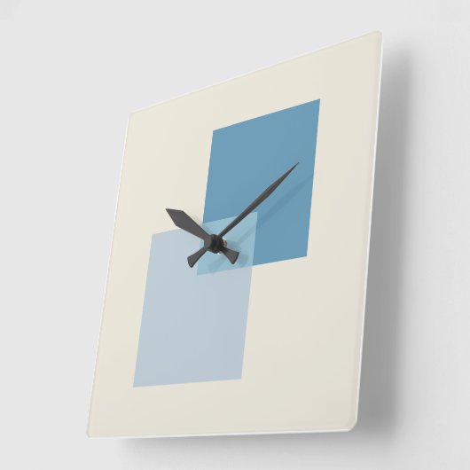 Moderne Abstracte schaduwen van blauw, minimalisti Vierkante Klok (Hoek)