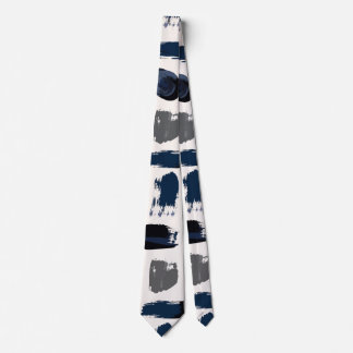 Moderne Abstracte Schilderachtige Penselen Navy en Stropdas