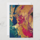 Moderne abstracte schildergouden zwarte rode bruil kaart (Achterkant)