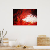 Moderne Abstracte schilderkunst afdrukken Rood cre Poster (Keuken)