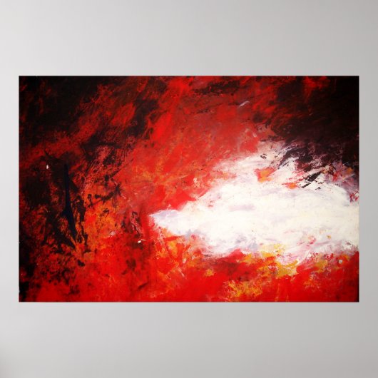 Moderne Abstracte schilderkunst afdrukken Rood cre Poster (Voorkant)