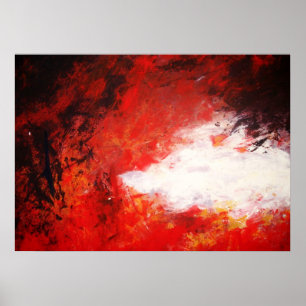Moderne Abstracte Schilderkunst Kunstprint Rood Cr Poster