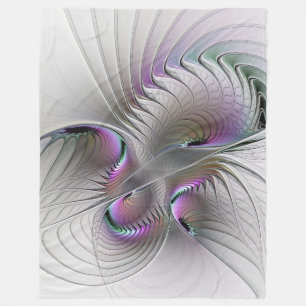 Moderne Abstracte Shy Fantasy Figuur Fractal Art Fleece Deken