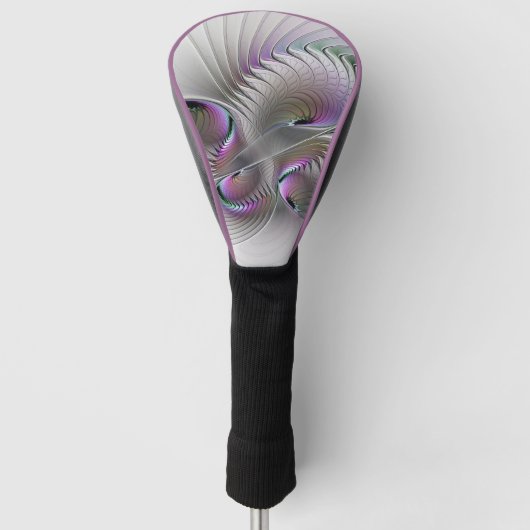 Moderne Abstracte Shy Fantasy Figuur Fractal Art Golfheadcover (Voorkant)
