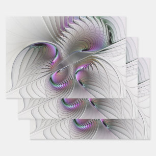 Moderne Abstracte Shy Fantasy Figuur Fractal Art Inpakpapier Vel