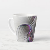 Moderne Abstracte Shy Fantasy Figuur Fractal Art Latte Mok (Linkerhoek)
