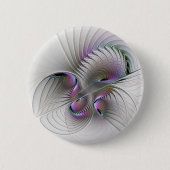 Moderne Abstracte Shy Fantasy Figuur Fractal Art Ronde Button 5,7 Cm (Voorkant)