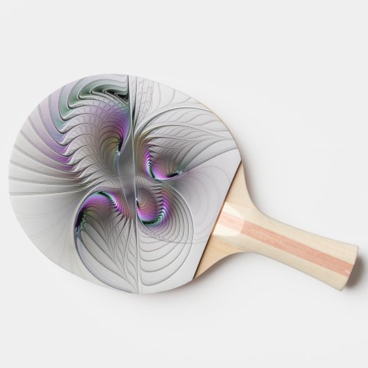 Moderne Abstracte Shy Fantasy Figuur Fractal Art Tafeltennisbatje (Zijkant)