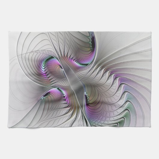 Moderne Abstracte Shy Fantasy Figuur Fractal Art Theedoek (Horizontaal)